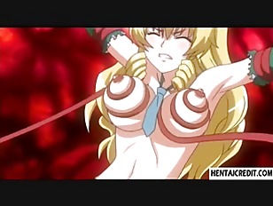 Blonde hentai girl fucked by tentacles