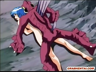 Cute hentai threesome monsters groupfucked