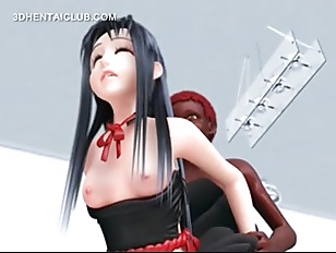 Hentai babe fucks white and black dicks in 3some