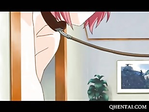 Hentai cutie giving blowjob and taking facial