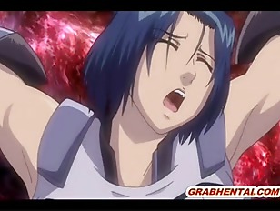 Hentai with bigtits gets drilled by red tentacles