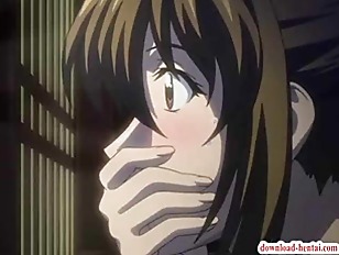 Innocent hentai housewife gets all her holes poked