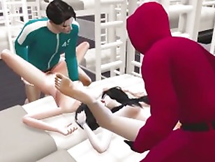 Korean Foursome Orgy – Squid Game Themed Sex Scene – 3d Hentai Part 2