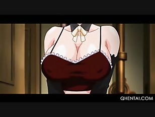 Tempting hentai maid giving her master big boner gets a facial