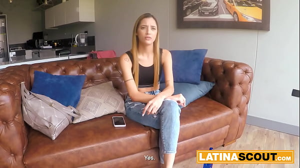 Skinny Latina beauty gets tiny shaven pussy stretched in rough POV banging